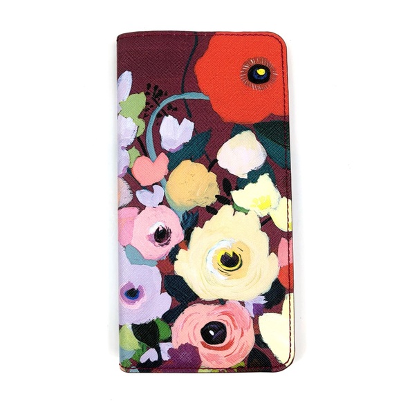 Anthropologie Handbags - Anthropologie KT Smail Floral Travel Wallet Wine